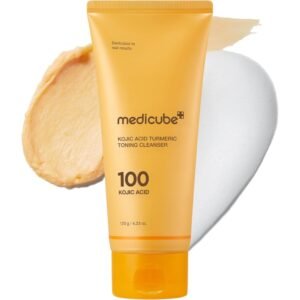 Medicube Kojic Acid Turmeric Vita Capsule Foam Cleanser 120 gr limpiador facial con Extracto de cúrcuma y vitamina C para luminosidad