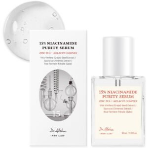 Dr.Althea 15% Niacinamide Purity Serum 30 ml sérum facial con Zinc PCA y Melacut Complex para luminosidad y poros y textura