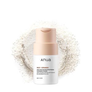 Anua Rice Enzyme Brightening Cleansing Powder 40 gr producto de skincare con arroz y Papaína y proteasa para luminosidad y hidratación