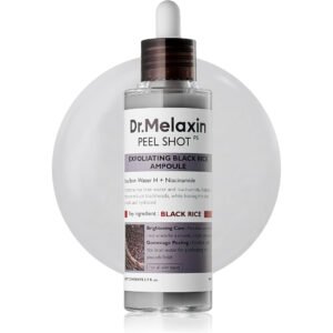 Dr.Melaxin Peel Shot Exfoliating Black Rice Ampoule 80 ml ampoule facial con arroz y Celulosa para luminosidad y poros y textura