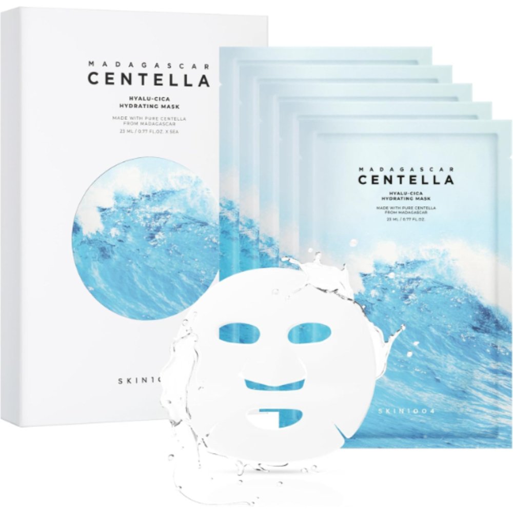 SKIN1004 Madagascar Centella Hyalu-Cica Hydrating Mask 23 ml x 5 pzas mascarilla facial con ácido hialurónico y centella asiática