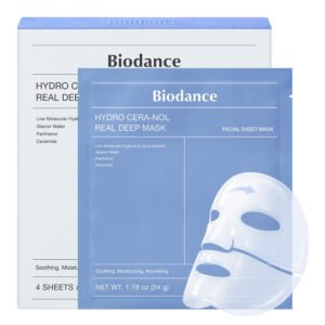 Biodance Hydro Cera Nol Real Deep Mask 34 gr 4 pzas mascarilla facial con Complejo Cera Nol y pantenol para luminosidad y hidratación