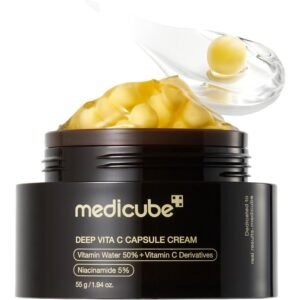 Medicube Deep Vita C Capsule Cream 55 gr crema facial con Extracto de espino amarillo 50% y niacinamida para luminosidad y manchas