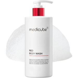 medicube Red Acne Body Wash 3.0 400 ml con ácido salicílico y niacinamida para limpiar poros, grasa y textura corporal