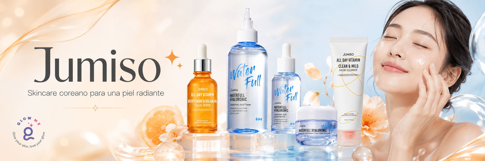 Productos Jumiso en Glowme México con skincare coreano de vitamina C, mucina de caracol y ácido hialurónico