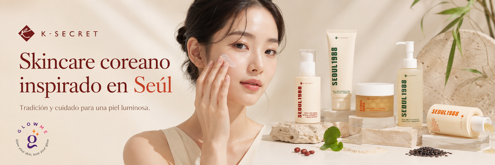 Productos K-SECRET SEOUL 1988 en Glowme México con skincare coreano de retinal y ginseng negro