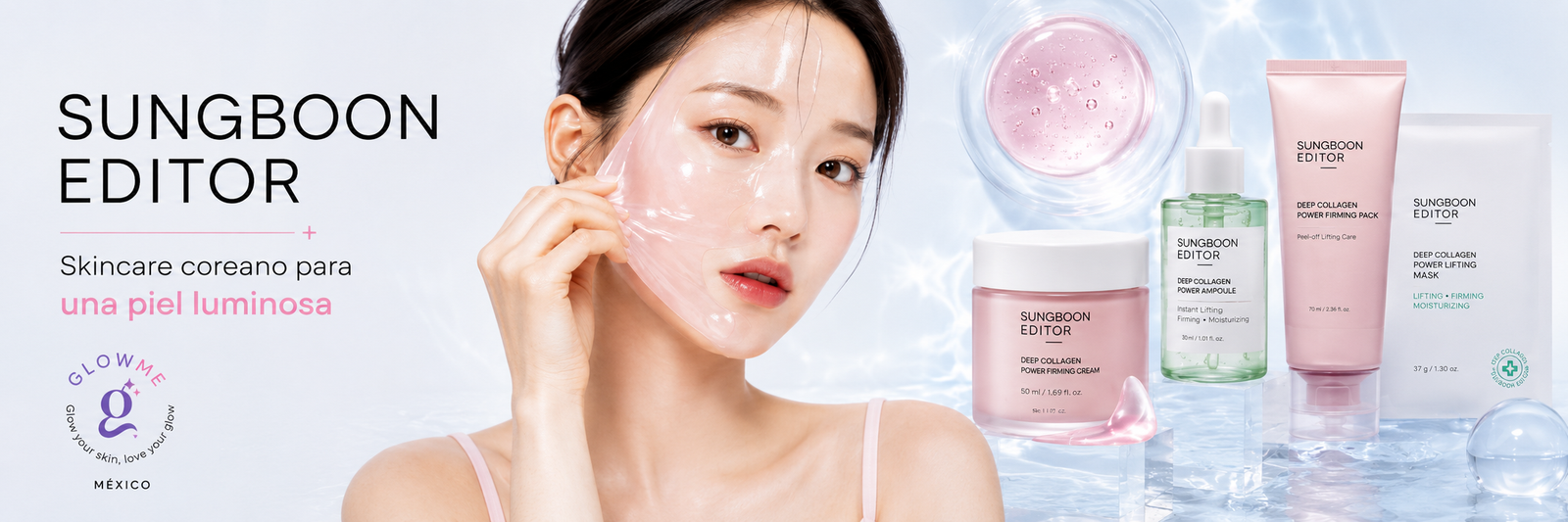 Productos SUNGBOON EDITOR Deep Collagen, Green Tomato y PDRN en Glowme México
