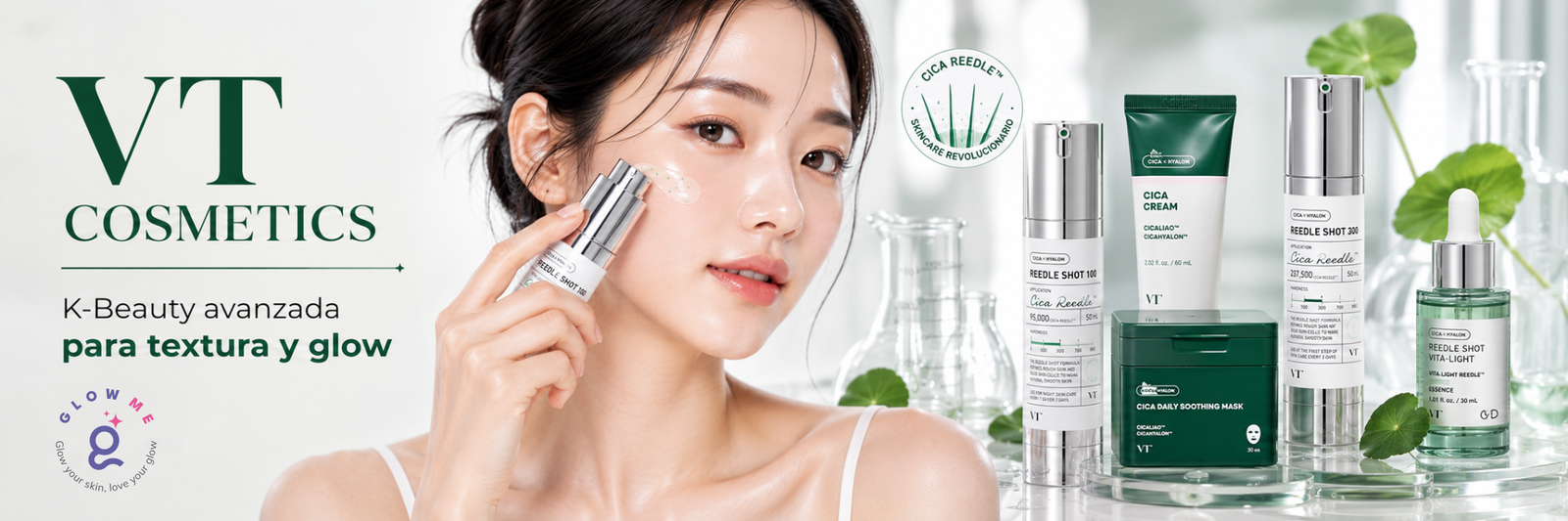 Productos VT Cosmetics Reedle Shot, Cica y PDRN en Glowme México