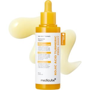 Medicube Kojic Acid Turmeric Peel Shot 80 ml producto de skincare con BHA, LHA y PHA y Cúrcuma para luminosidad y poros y textura