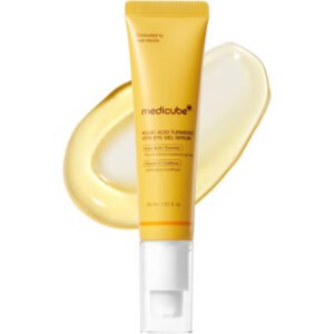 MEDICUBE KOJIC ACID TURMERIC VITA EYE GEL SERUM 30ML sérum facial con retinol y pantenol para luminosidad y hidratación