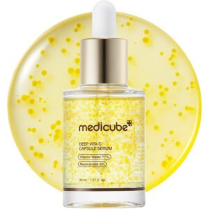 Medicube Deep Vita C Capsule Serum 30 ml sérum facial con vitamina C y 77% Hippophae Rhamnoides Water para luminosidad y hidratación