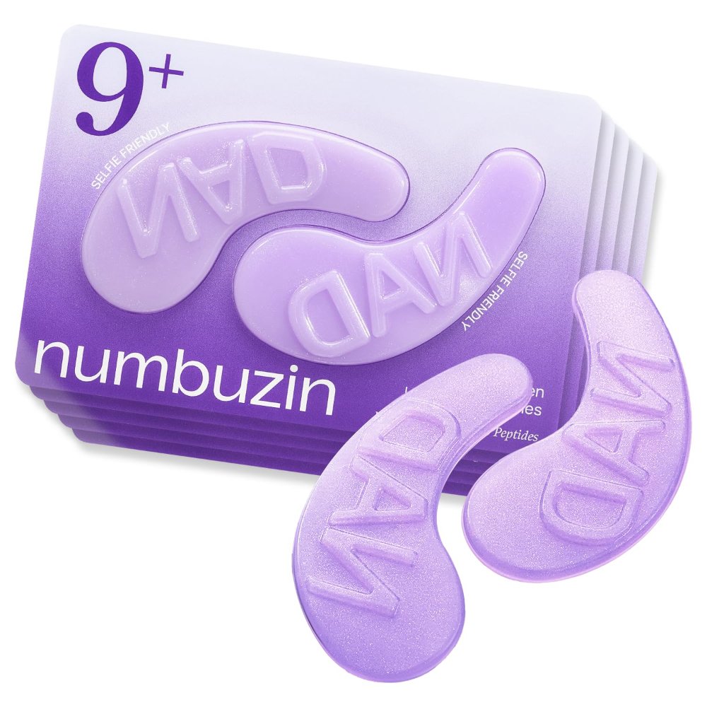 Numbuzin No.9 NAD+ Collagen Under Eye Patches 5 Pares para contorno de ojos con péptidos para luminosidad y hidratación